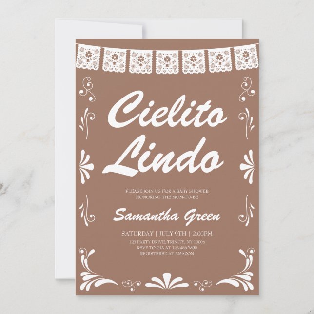 Invitation Cielito Lindo Baby shower neutre pour les femmes (Devant)