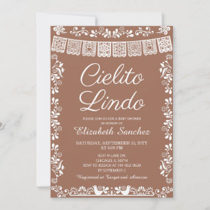 Invitation Cielito Lindo Baby Shower Terre Cuite Papel Picado