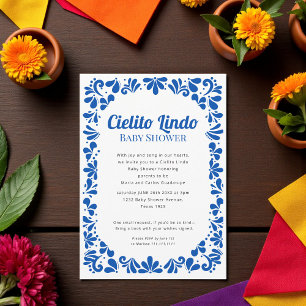 Invitation Cielito Lindo  bleu blanc tout en un 