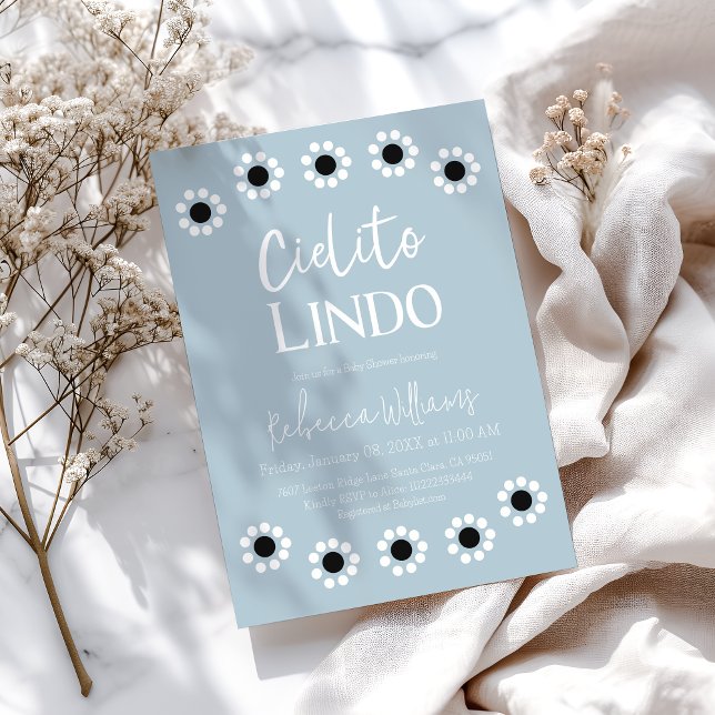 Invitation Cielito Lindo Blue Mexican Boy Baby shower Party (Créateur téléchargé)