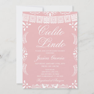 Invitation Cielito Lindo Fille de Baby Shower Papier Découpé