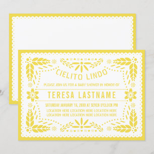 Invitation Cielito lindo papaye picado baby shower mexicain