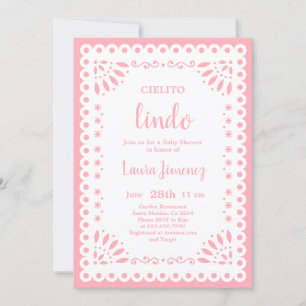 Invitation Cielito Lindo Papel Picado Baby shower Girl