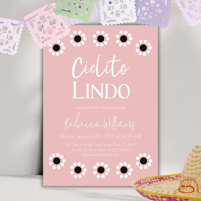 Invitation Cielito Lindo rose Barro Senorita Baby shower fill (Créateur téléchargé)