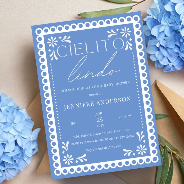 Invitation Cielito Lindo Talavera Baby shower mexicain (Cielito Lindo Talavera Mexican Baby Shower Invitation)