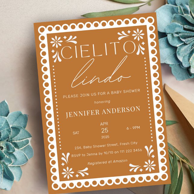 Invitation Cielito Lindo Talavera Baby shower mexicain (Cielito Lindo Talavera Mexican Baby Shower Invitation)