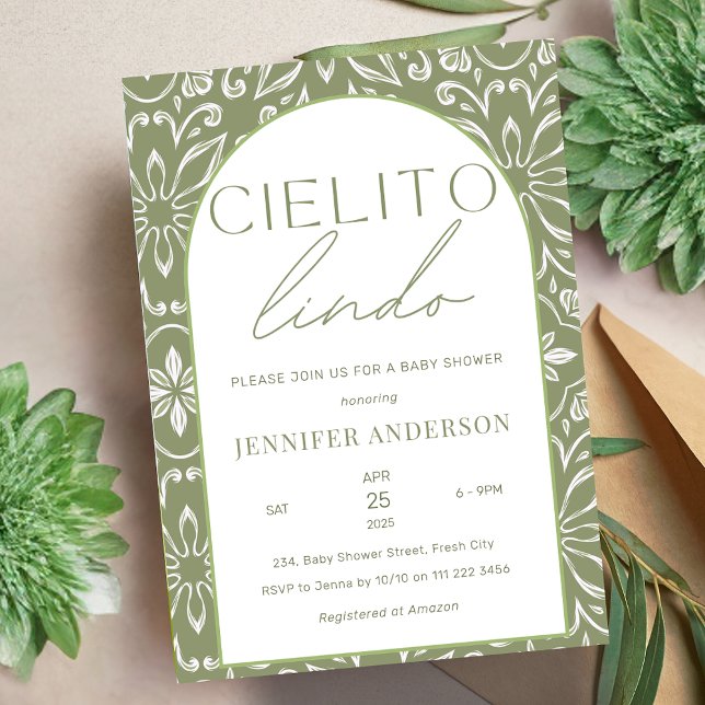Invitation Cielito Lindo Talavera Baby shower mexicain (Cielito Lindo Talavera Mexican Baby Shower Invitation)