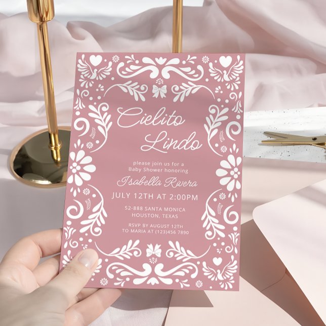 Invitation Cielito Lindo Talavera Baby shower Mexicaine fille (Créateur téléchargé)