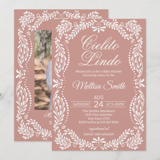Invitation Cielito Lindo Talavera Mexicain Baby Shower Rose