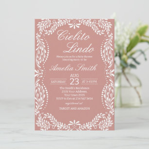 Invitation Cielito Lindo Talavera Mexicain Rose Baby Shower