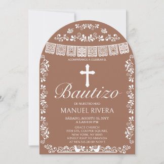 Invitation Cielito Lindo Terracotta Boy Bautizo Arch
