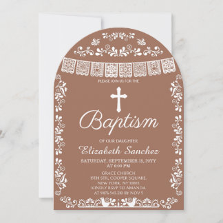 Invitation Cielito Lindo Terracotta Girl Baptism 