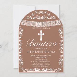 Invitation Cielito Lindo Terracotta Girl Bautizo Arch