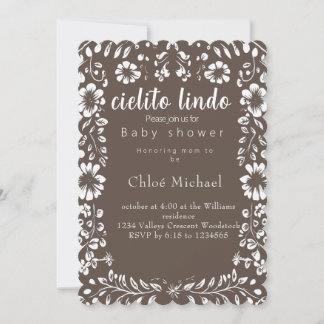 Invitation cielto lindo Papel picado baby shower