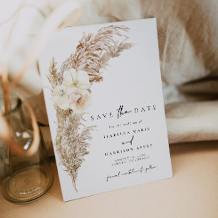 Invitation CIERA Boho sec Pampas Grass Enregistrer la date