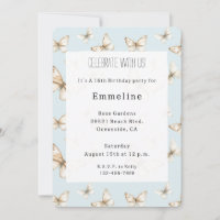 Cieux bleus et papillons Anniversaire