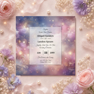 Invitation Cieux de poussière d'étoiles célestes scintillants