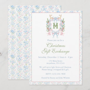 Invitation Cimetière de Monogramme de Noël des papillons Prep