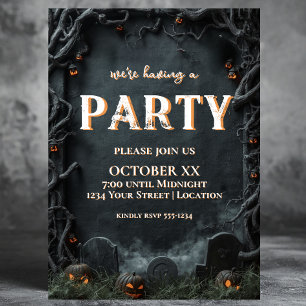 Invitation Cimetière effrayant 3D Pierres tombales Halloween