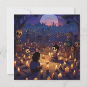 Invitation Cimetière "Marigold Meadows" Jour des Morts