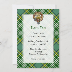 Invitation Cimier de lion Clan Currie sur Tartan
