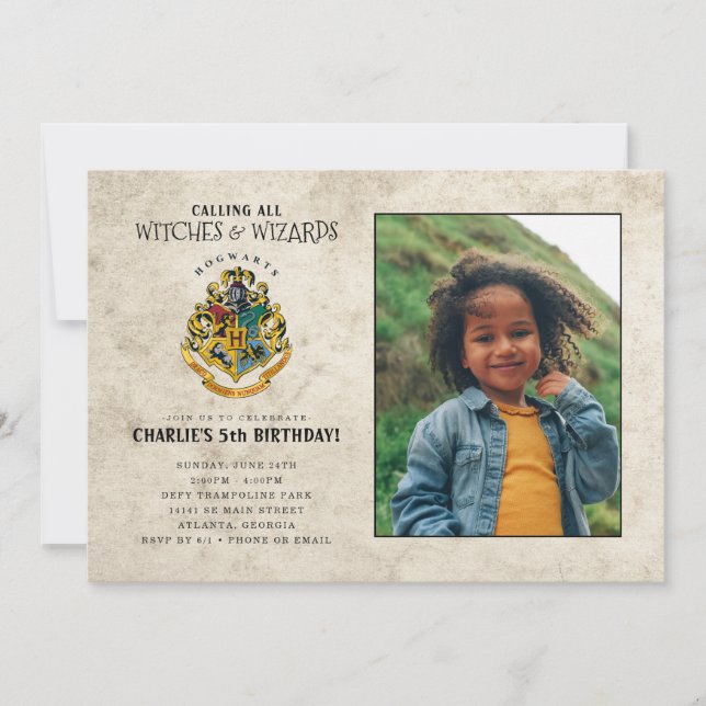 Invitation Cimier de Poudlard Harry Potter Anniversaire - Pho (Devant)