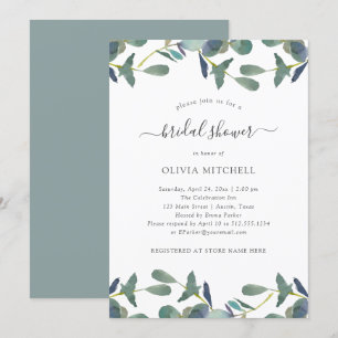 Invitation Cimier d'Eucalyptus Fête des mariées Feuille ver