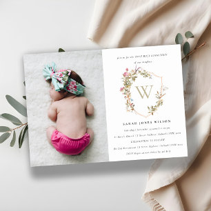 Invitation Cimier Fleur sauvage Dusky Photo Première communio