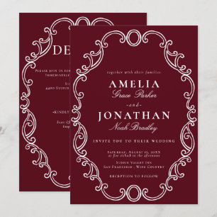 Invitation Cimier Mariage victorien
