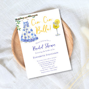 Invitation Cin Cin Belle Italie À la mariée, tous mes vœux po