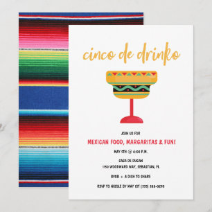 Invitation Cinco de Drinko Funny Cinco de Mayo