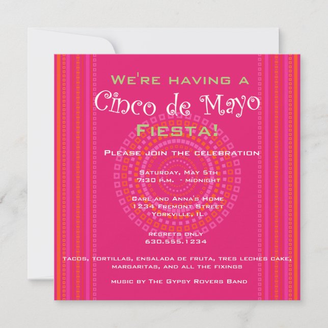 Invitation Cinco de Mayo/Fiesta (Devant)