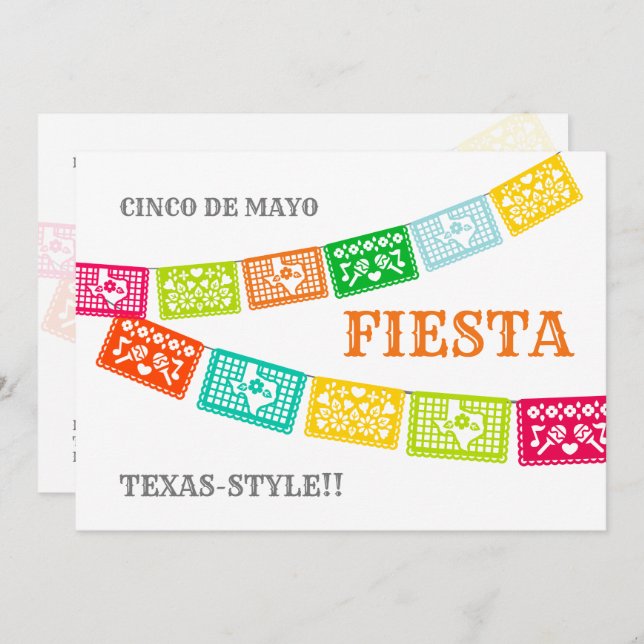 Invitation Cinco de Mayo Fiesta Texas (Devant / Derrière)