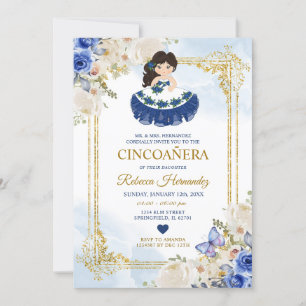 Invitation CINCOAÑERA Royal Blue Mexicaine fille