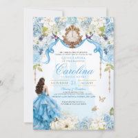 Cinderella Blue & Gold Princess Quinceanera de lux