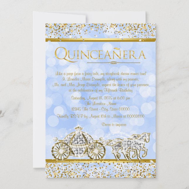 Invitation Cinderella Princess Horse Carriage Quinceanera (Devant)