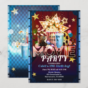 Invitation Cinéma Films Vidéo Nuit Anniversaire Fête