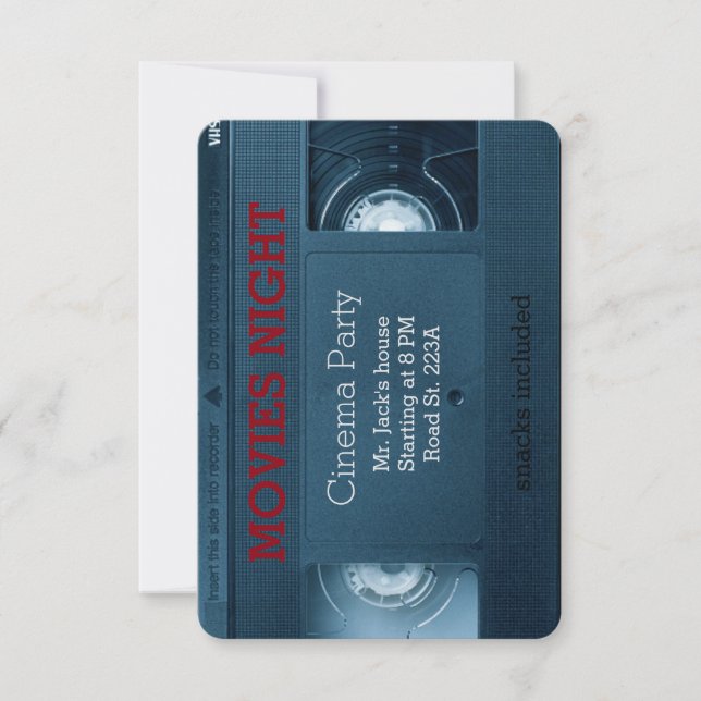 Invitation Cinéma nuit home house fête (Devant)