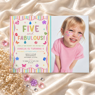 Invitation Cinq ans et Fantastique Fête d'Anniversaire de Fil