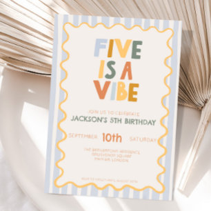 Invitation Cinq est une ambiance 5e anniversaire moderne