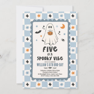 Invitation Cinq est une ambiance effrayante pour un anniversa