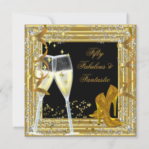 Invitation Cinquante 50 & Fantastic Fabulous Gold Black