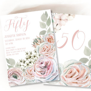 Invitation Cinquante Anniversaire Floral