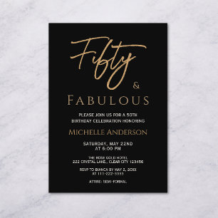 Invitation Cinquante ans et Fabuleuse Élégance Rose Gold