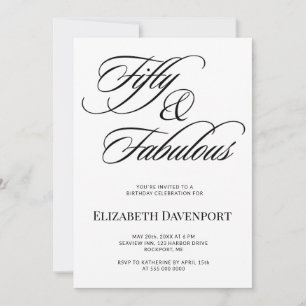 Invitation Cinquante ans et fabuleux 50e anniversaire
