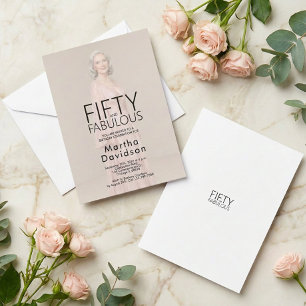 Invitation Cinquante ans et Fabuleux Chic Photo Anniversaire