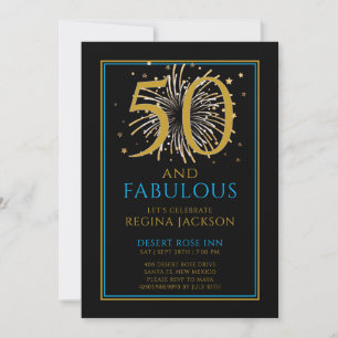 Invitation Cinquante ans et Fabuleux Fête d'anniversaire 50 a
