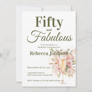 Invitation Cinquante ans et Fabuleux Fête d'anniversaire 50 a