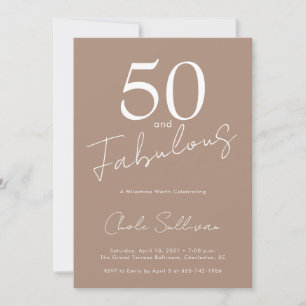 Invitation Cinquante ans et Fabuleux Fête d'anniversaire marr