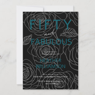 Invitation Cinquante ans et Fabuleux Fleurs 50e anniversaire